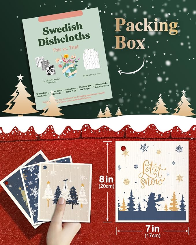 Christmas Swedish Dishcloths for Kitchen - Image 2