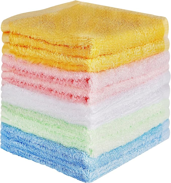 10 Pack Microfiber Wash Cloth, 10x10 Inch Highly Absorbent and Soft Feel by ZHAYAO