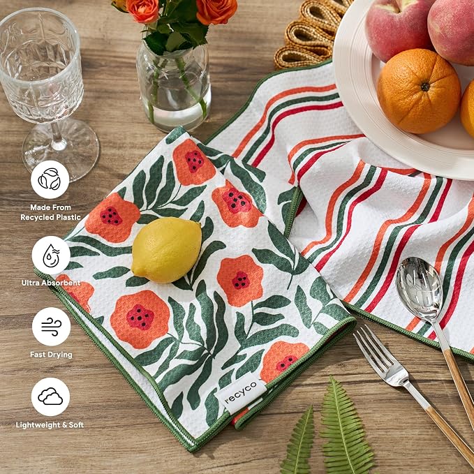 RECYCO Waffle Kitchen Towel Set of 2 - Image 2