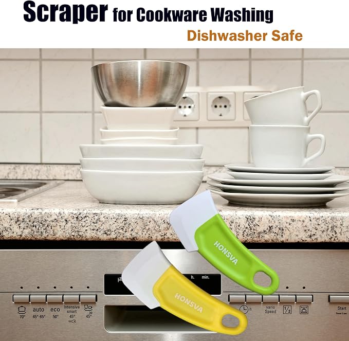 Dish Scraper for Cleaning Pans, Silicone Kitchen Sraper, Non-stick Scraping - Image 6