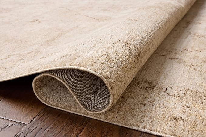 Loloi Chris Loves Julia Palma Collection PLM-06 Natural/Smoke 7'-10" x 10' Fringe Area Rug Vintage Style Boho Living Room Bedroom Carpet