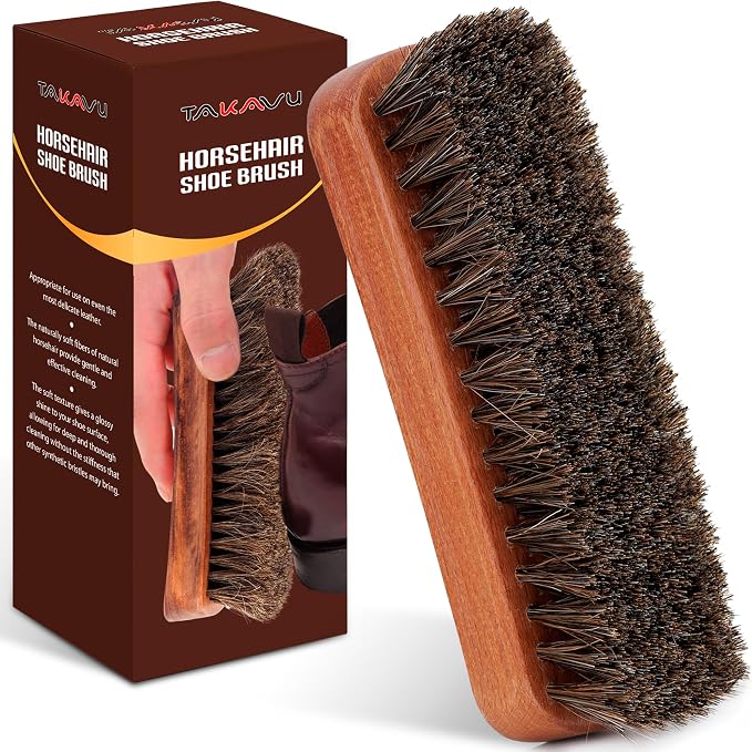 6.7" Horsehair Shoe Shine Brush by TAKAVU