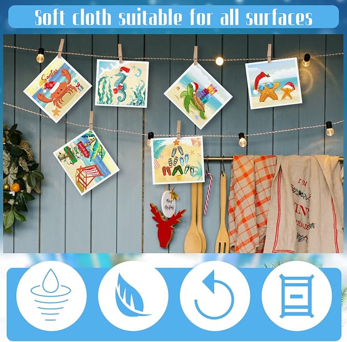6 Pcs Swedish Kitchen Dish Towels Kitchen Cloths Reusable Sponge Cleaning - Image 5