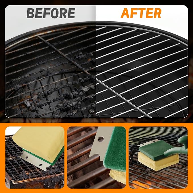 Grill Cleaning Brush, Free/Safe Cleaning Head, Safe Replacement Cleaning Pad - Image 5