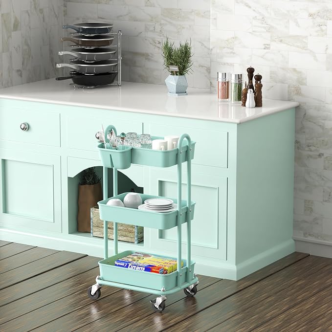 Simple Houseware 3-Tier Multifunctional Rolling Utility Cart - Image 5