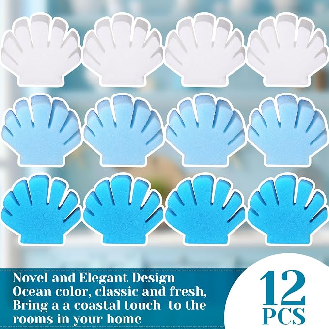Tioncy 12 Pack Shell Kitchen Sponges Bulk Dual Sided Scrubber Summer Shell - Image 6