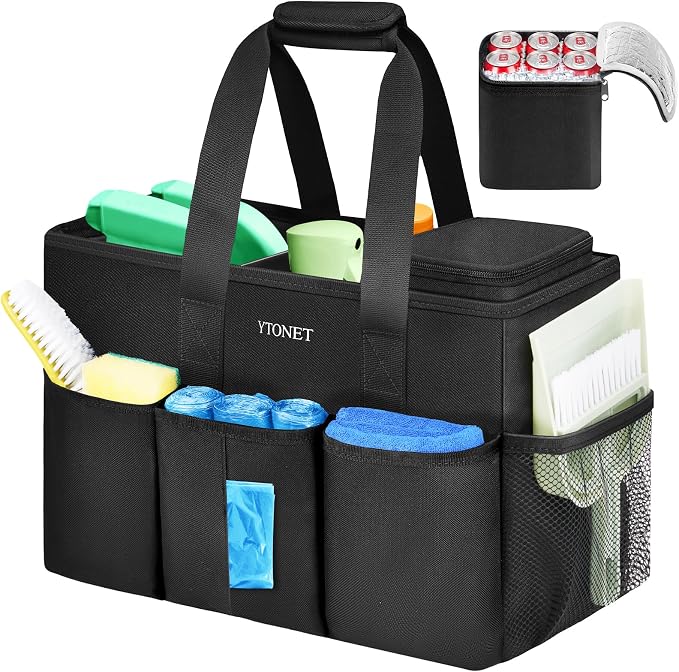 Ytonet Cleaning Caddy Bag, Large Cleaning Supplies Organizer by YTONET
