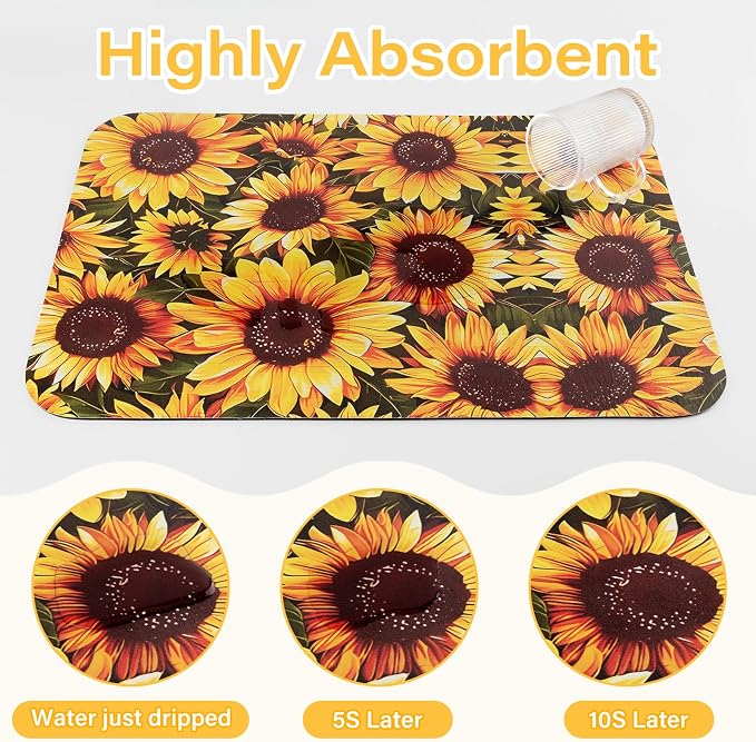 Sunflower Dish Drying Mat 24" x 16" - Image 6
