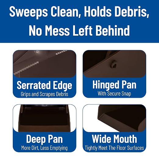 SPARTA Upright Dustpan with Aluminum Handle Serrated Edge - Image 3