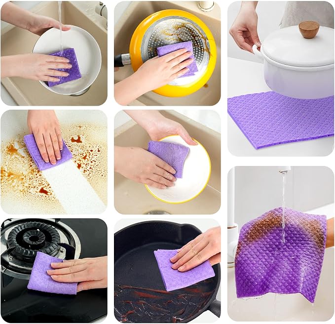 Swedish Dishcloths for Kitchen 5 Pack – Super Absorbent, Eco-Friendly Reusable - Image 7