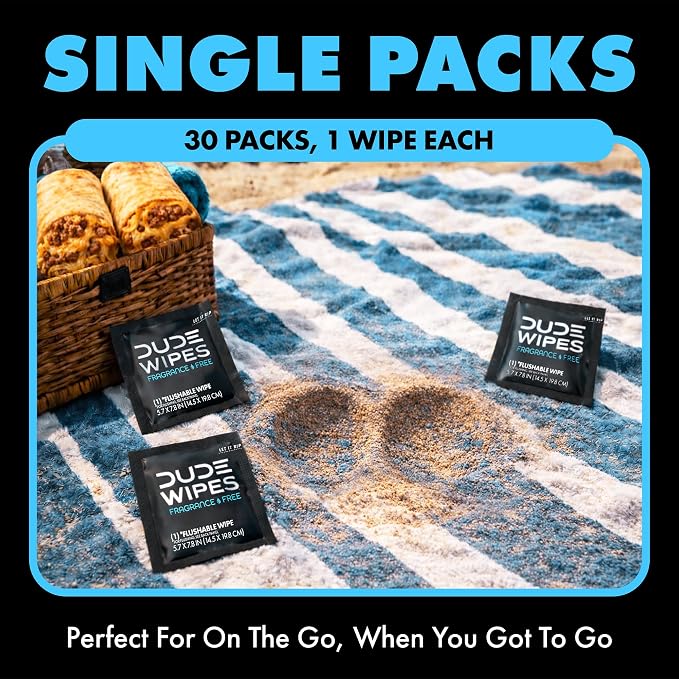 DUDE Wipes On-The-Go Unscented Travel Wipes - Image 2