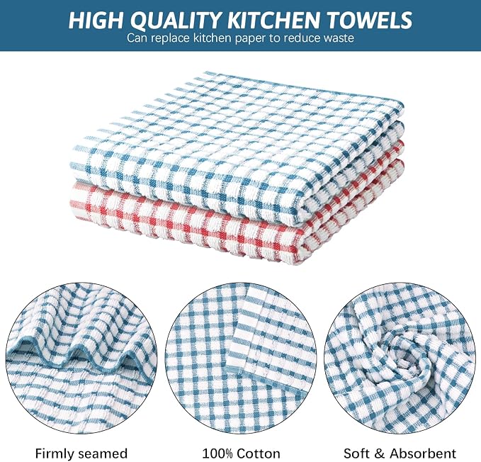Nialnant 8 Pcs Kitchen Dish Rags, 100% Cotton Soft Absorbent Quick Drying Dish - Image 3