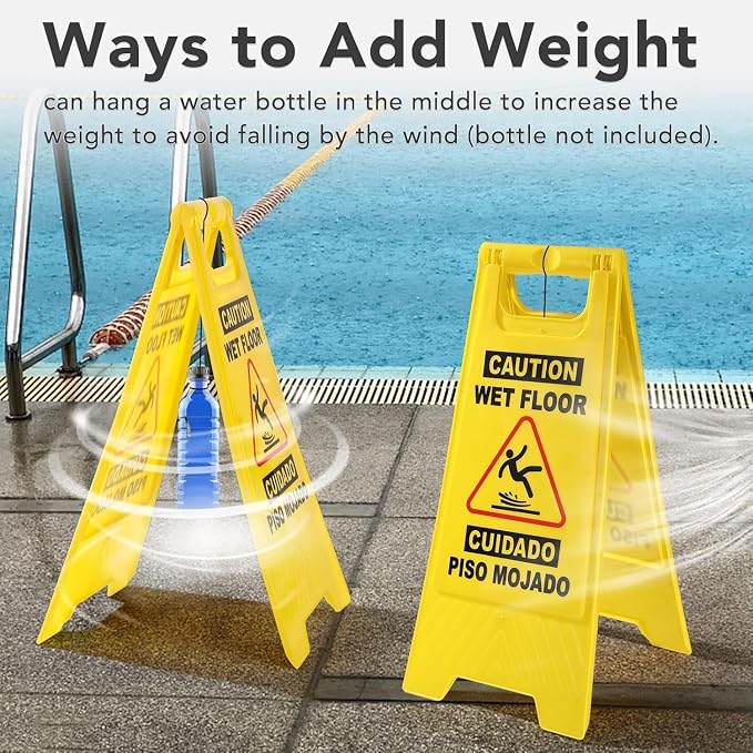 XPCARE 24 Inches Caution Wet Floor Sign, A Frame Safety Wet Floor Signs - Image 7