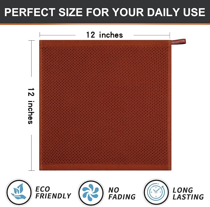 Kitinjoy 100% Cotton Kitchen Dish Cloths, 8 Pack Waffle Weave Ultra Soft - Image 5