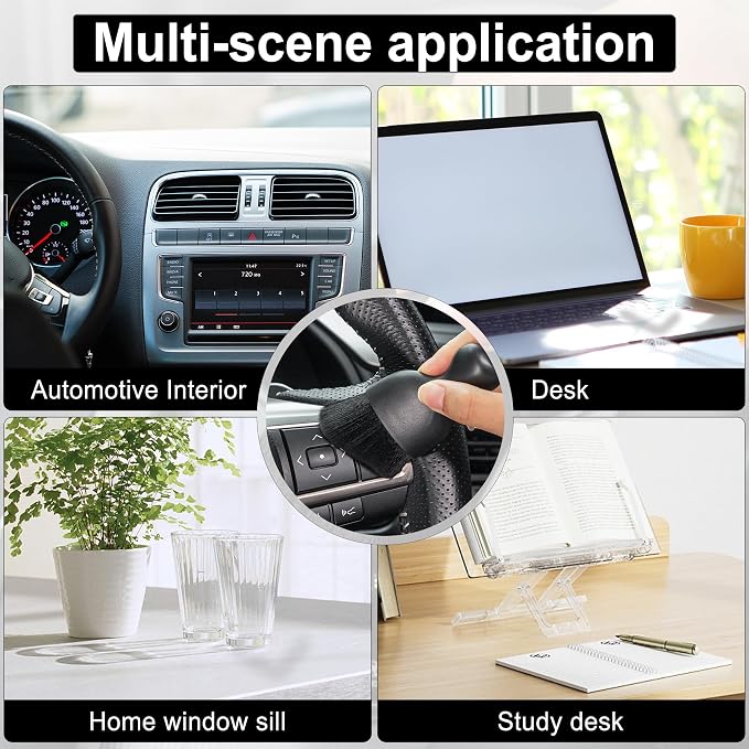 GaRhomxy Car Detailing Brushes, Car Interior Dust Sweeping Soft Brush, Soft - Image 6