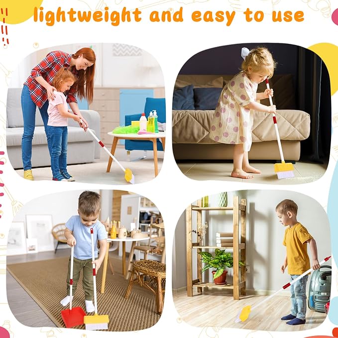 Kids Cleaning Toy Set Toddlers Broom Dust Pan Set - Image 2