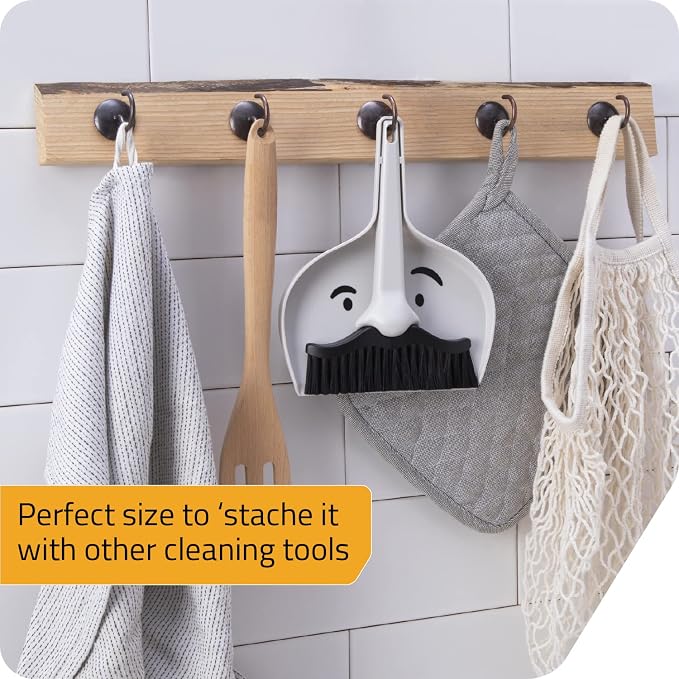 Peleg Design Dustache Small Dustpan and Brush Set, Mini Broom and Dustpan Set - Image 4