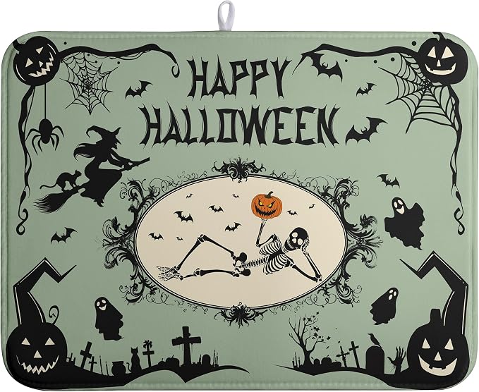 Happy Halloween Dish Drying Mat by Wnoesat