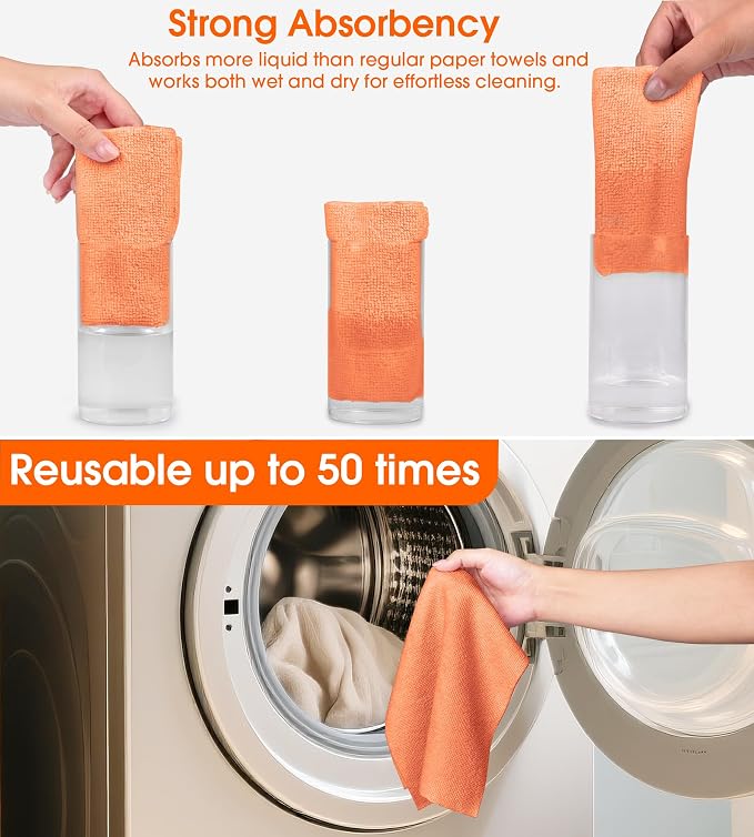 Roll of Microfiber Cleaning Cloth –100 Pack, Tear Away Microfiber Towels - Image 4