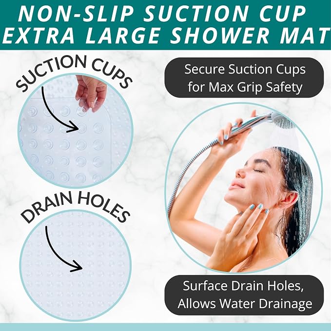 ENKOSI Extra Large Square Non Slip Shower Mat - Image 2