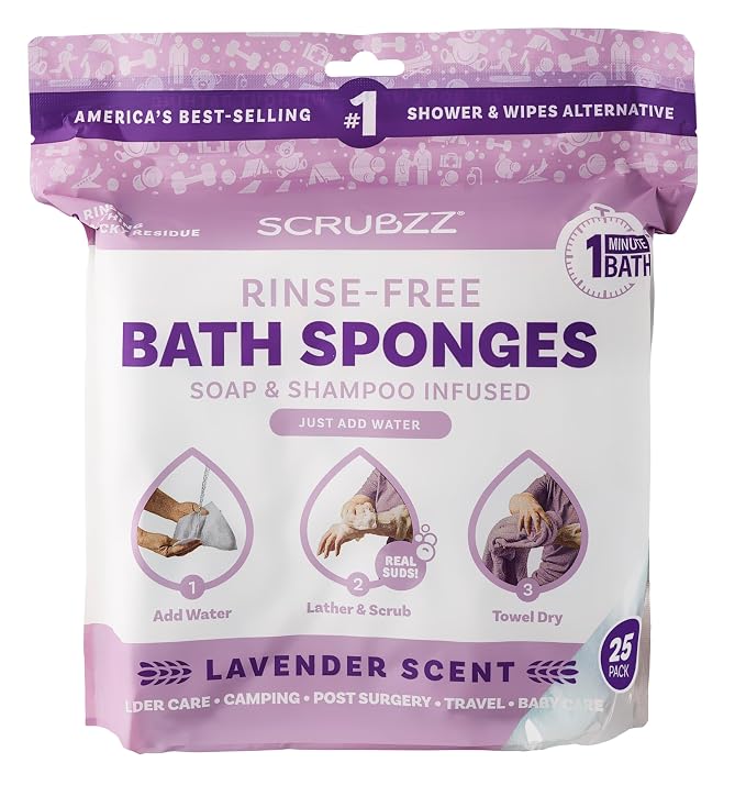 Scrubzz Disposable No Rinse Bathing Wipes by Scrubzz