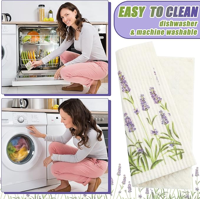 6 Pcs Swedish Kitchen Dish Towels Kitchen Cloths Reusable Sponge Cleaning - Image 6