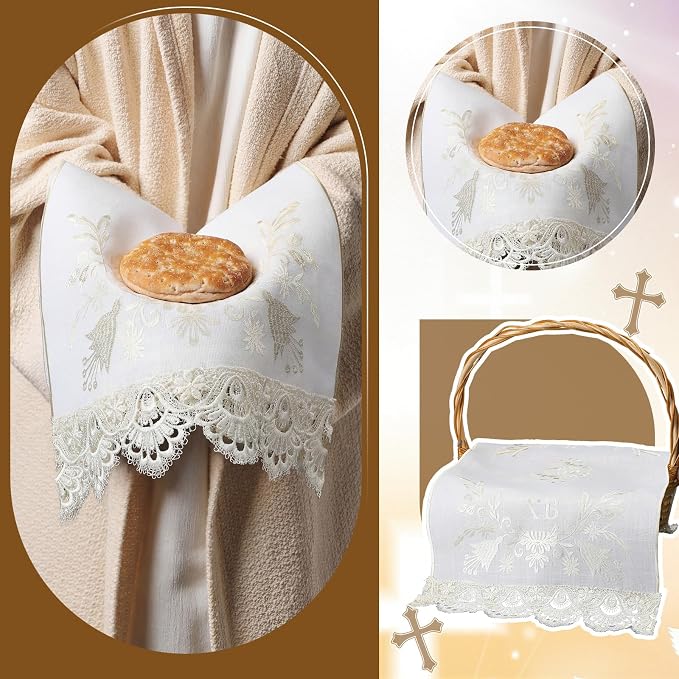 Easter Orthodox Pascha Basket Cover Table Decoration Religious Gift 28" - Image 5