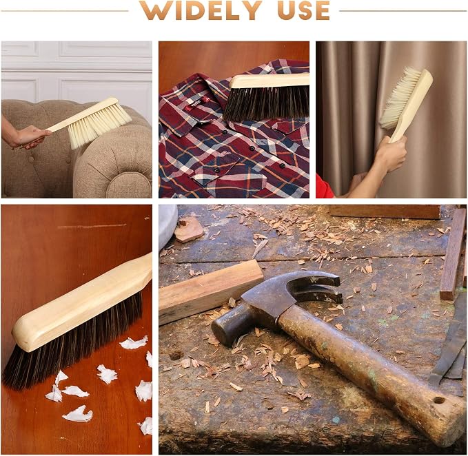 Patelai 2 Pieces Wooden Bench Brushes Fireplace Brush Natural Fiber Bench Soft - Image 3