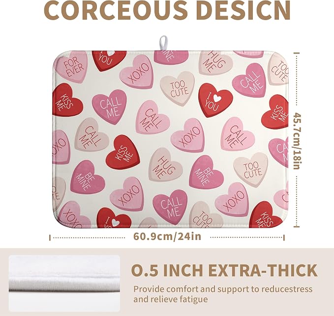 Valentine Love Heart Dish Drying Mat - Image 2