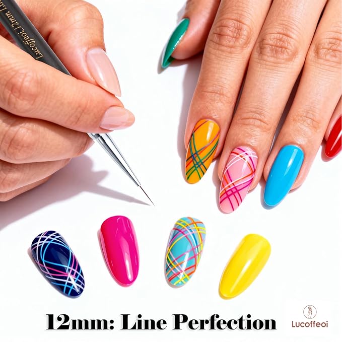 12mm Nail Liner Acrylic Brush for French Tips-Precision Striper Brush for Nail - Image 2