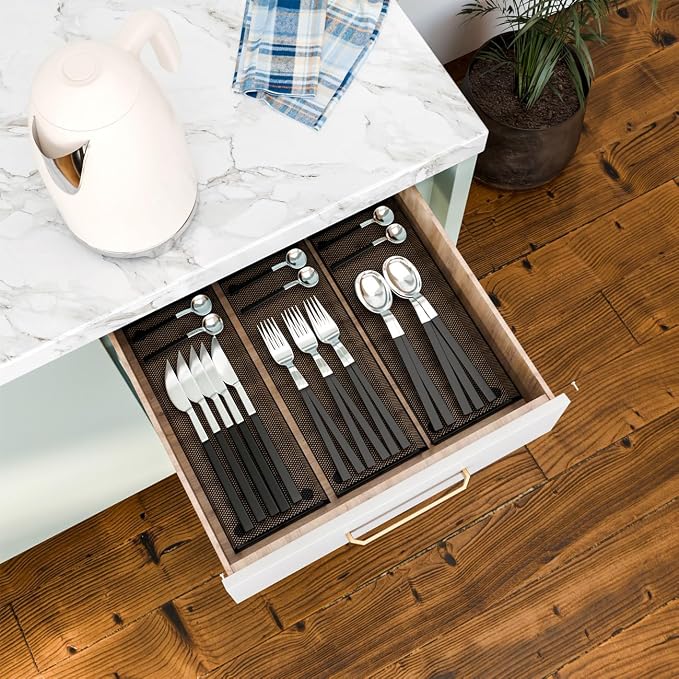 BYCY Silverware Drawer Organizer, Mesh Utensil Organizer - Image 2