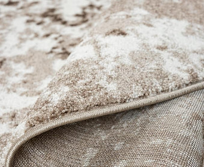 Keen Home Design Area Rugs - 5ft Round Non-Shedding, Abstract Rugs for Kitchen, Living Room, Bedroom, Dining Room, Entryway - Size: 5'3" Round, Multi