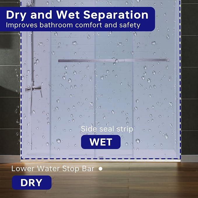 Woodbridge Frameless Shower Doors 56-60" Width x 76" Height - Image 10