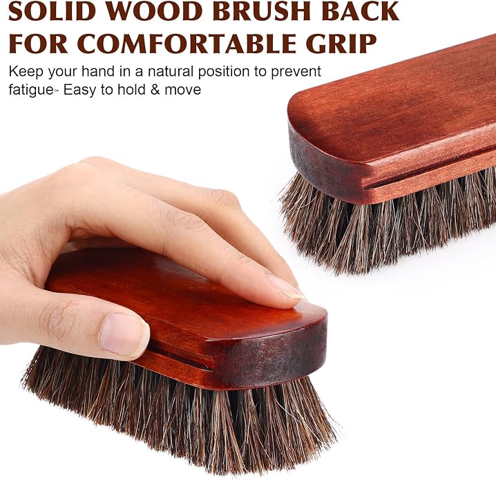 LemonRoad 12 Pcs Bulk Leather Horse Hairbrush Shoe Shining Brush - Image 3