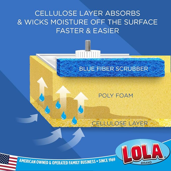LOLA Squeezematic Butterfly Automatic Sponge Mop, 4 Mop Heads - Image 5