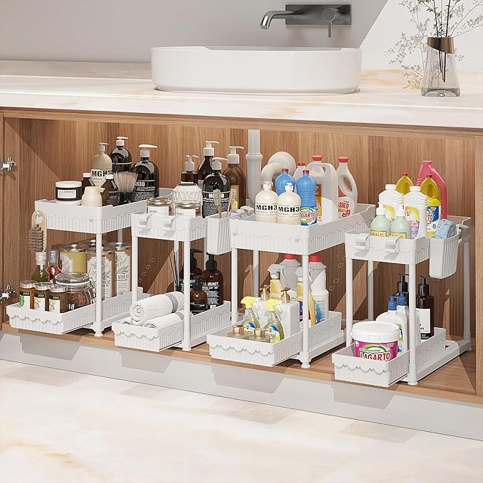 Under Sink Organizer, Bathroom Organizers and Storage, 2 Tier Multi-Use Pull by Sevenblue
