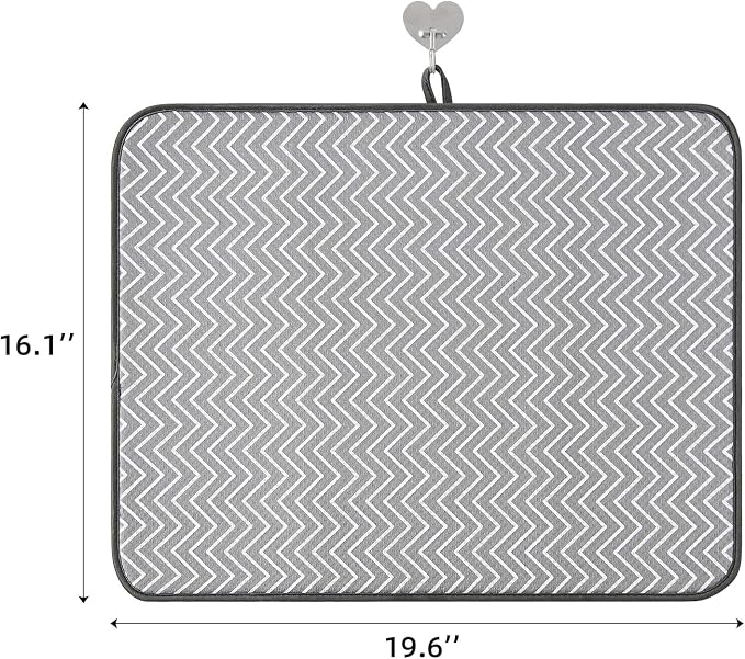 SUBEKYU Dish Drying Mat for Kitchen Counter, Microfiber Absorbent Dishes - Image 2
