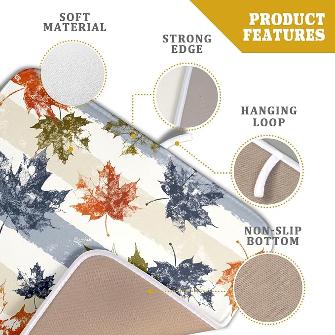 Autumn Colorful Maple Leaves Dish Drying Mat - Image 4
