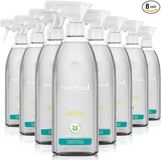Method Daily Shower Cleaner Spray, & Spray and Walk Away, Eucalyptus Mint Scent by method