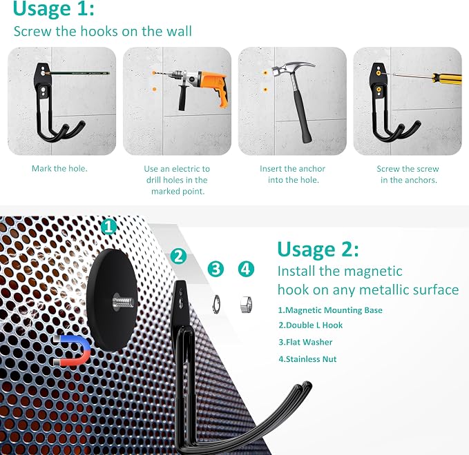 ENUODA Strong Magnetic Hooks Heavy Duty Magnetic Garage Hook, Large Magnet Hooks - Image 6