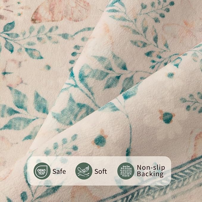 6x9 Pink Rug for Living Room Bedroom, Floral Washable Rug, Vintage Boho Area Rug - Image 6