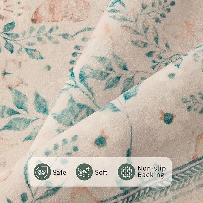 2x6 Floral Runner Rug, Washable Runners - Image 4