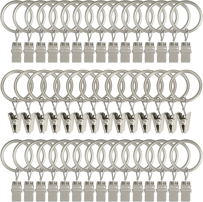 44 Pack Metal Curtain Rings by AMZSEVEN