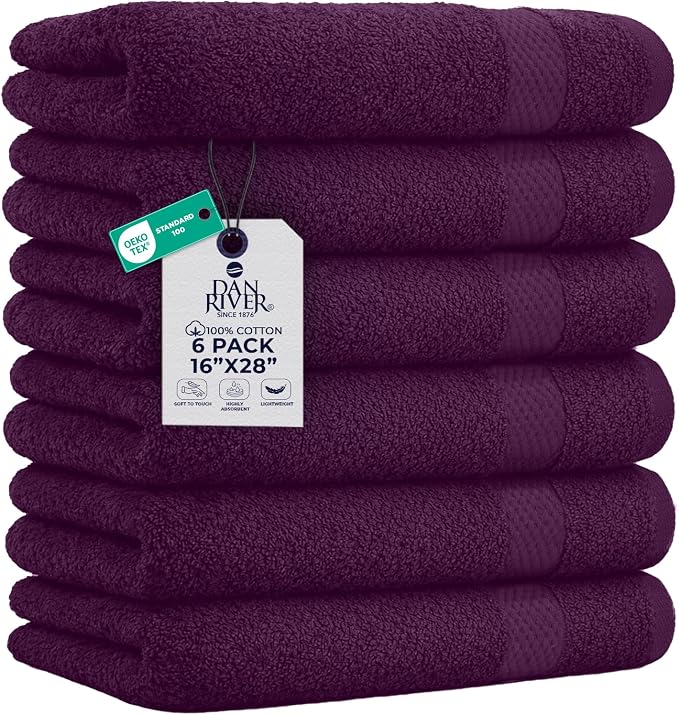 DAN RIVER 6-Pack Premium Hand Towels by DanRiver