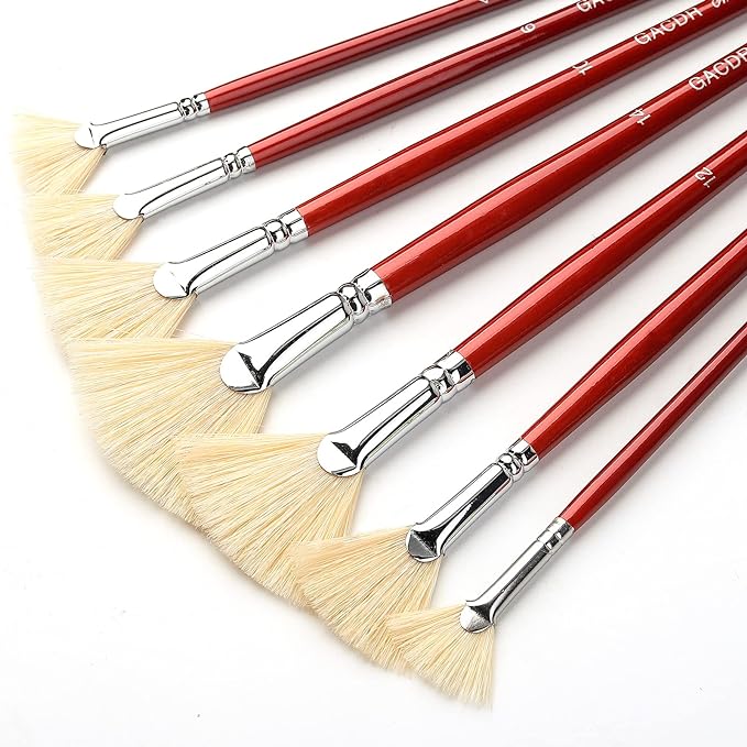 Fan Brush for Painting, 7 Pieces Fan Brush Set by GACDR