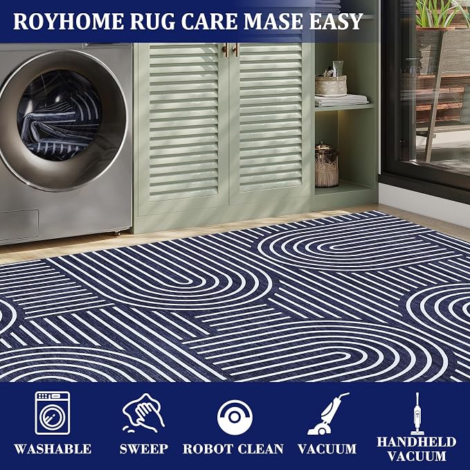 Modern Rug 2x6 Runners for Hallways, Abstract Kitchen Runner Rugs Non Slip Bath - Image 7