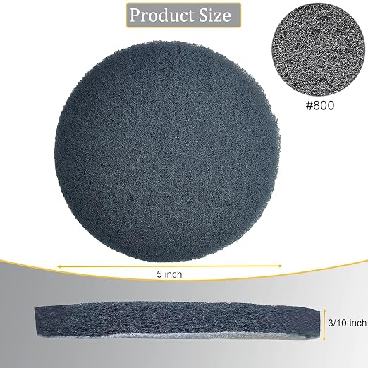10 Pack 5 Inch 800 Grit Scrubber Scouring Pads Flocking Scuff Pads -5" Hoop and - Image 2