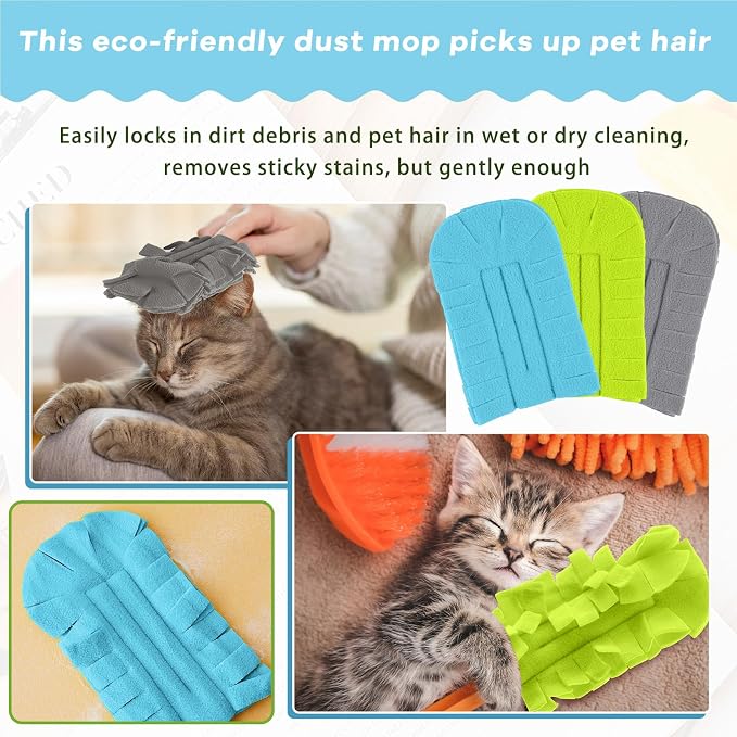 Zubebe 3 Pcs Duster Refill Reusable Fleece Duster Refills Feather Flat Dusters - Image 3