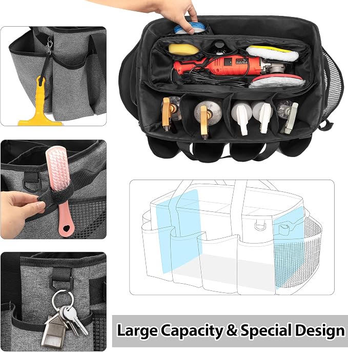 Detailing Bag with Polisher Carry Bag, Large Detail Car Care Box - Image 3