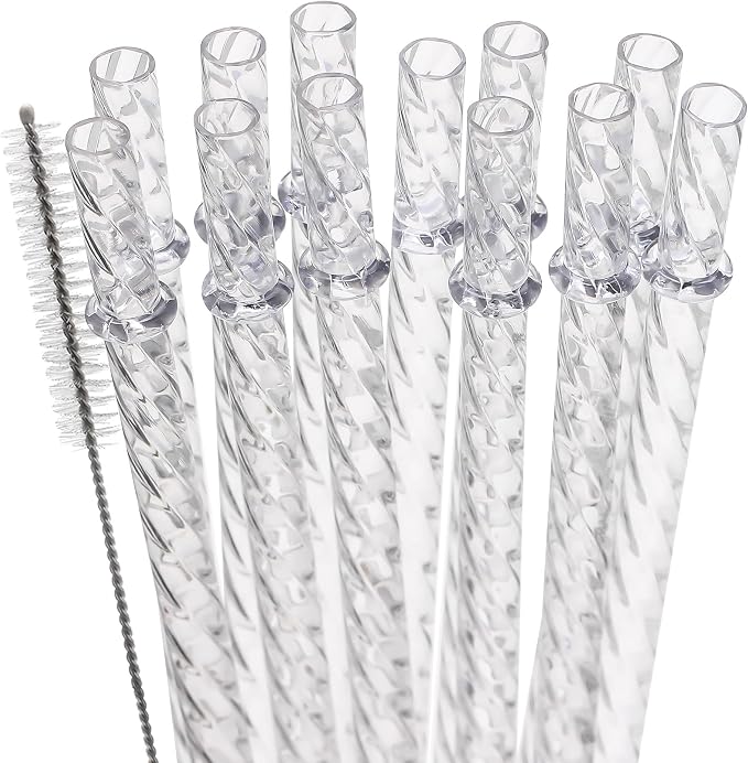 Dakoufish Reusable Plastic Crystal Drinking Straws by Dakoufish
